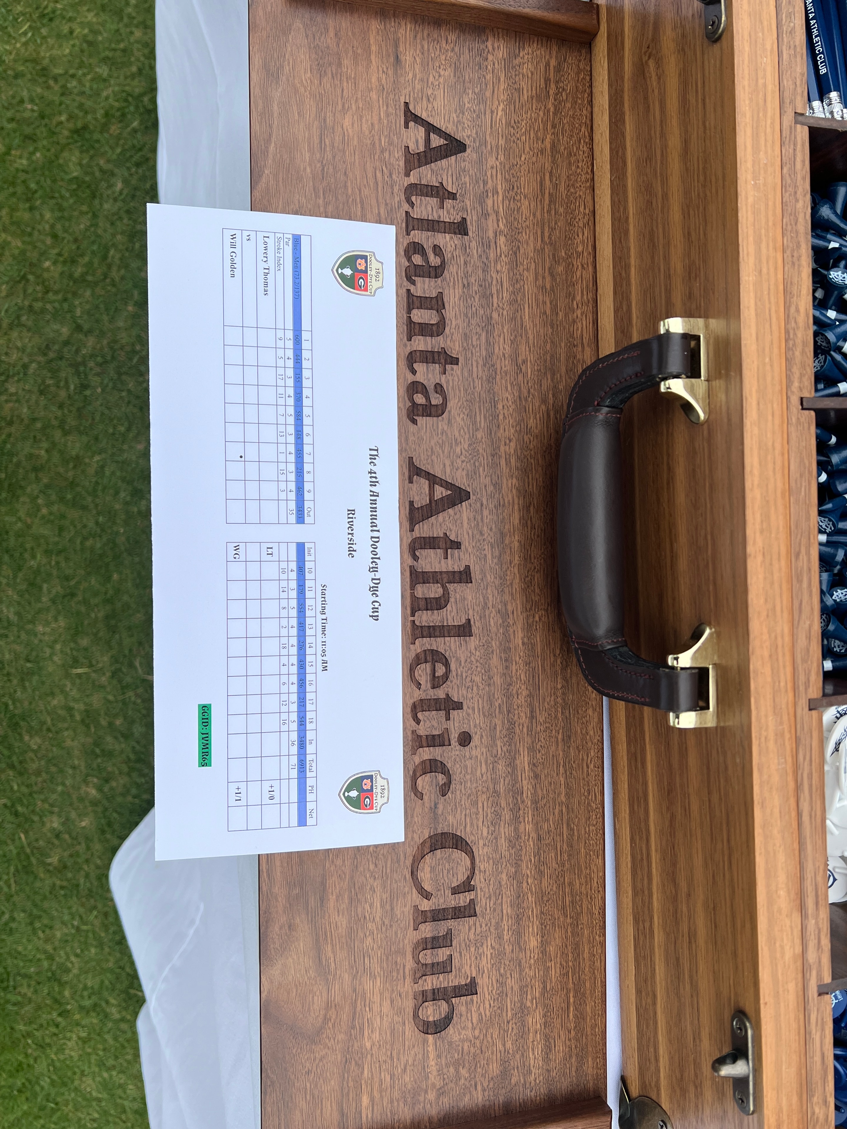 4th Annual Dooley-Dye Cup scorecard on Atlanta Athletic Club box